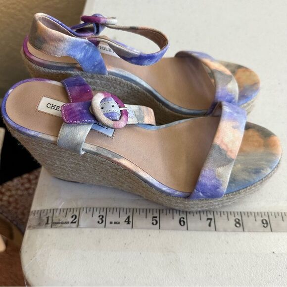 Chelsea & Violet Henna‎  Pastel Multi Color 7 Tie Dye Espadrille Wicker Wedge - Picture 13 of 13